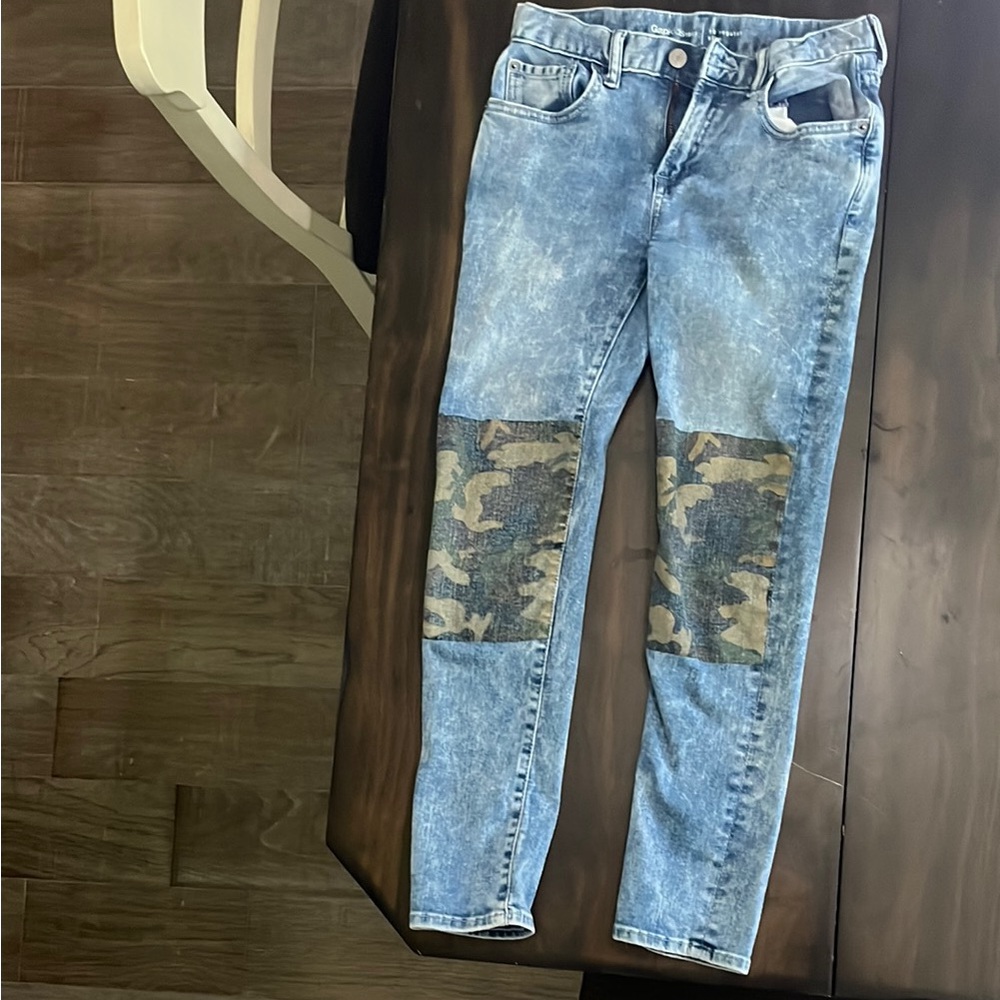 Gap Kids Blue Camouflage Patch  Jeans